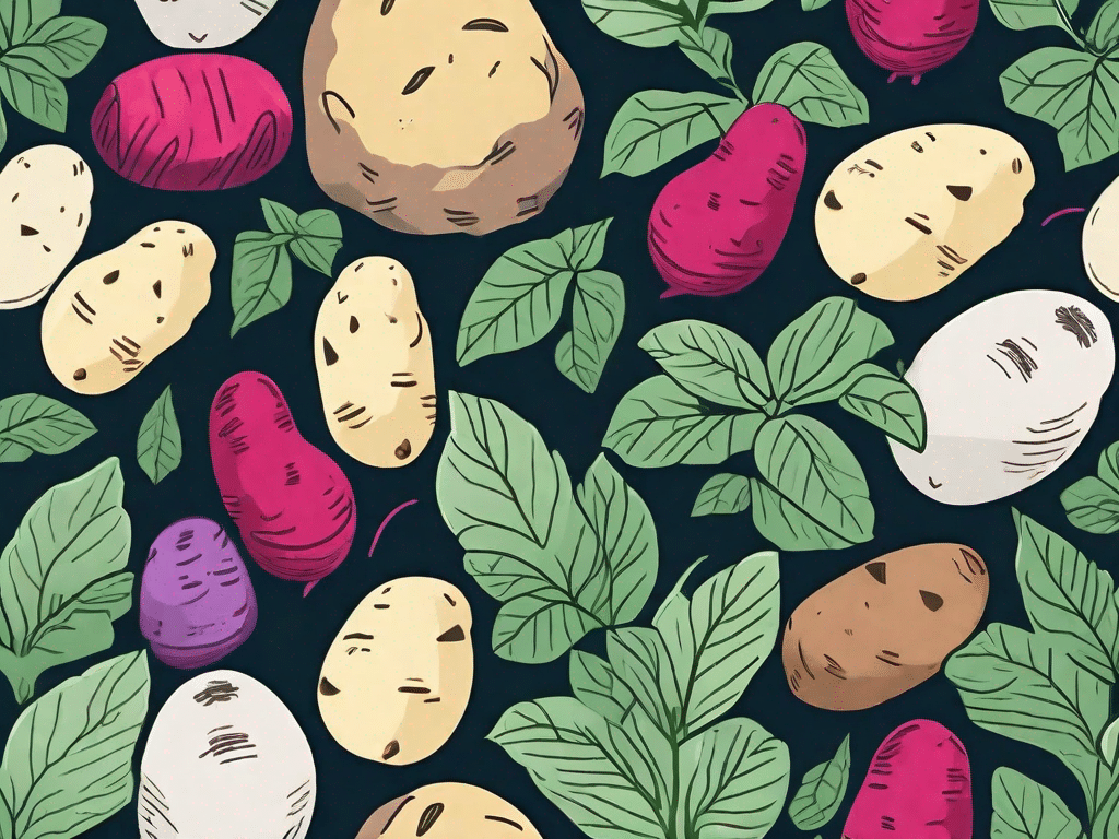Various types of potatoes in a vibrant