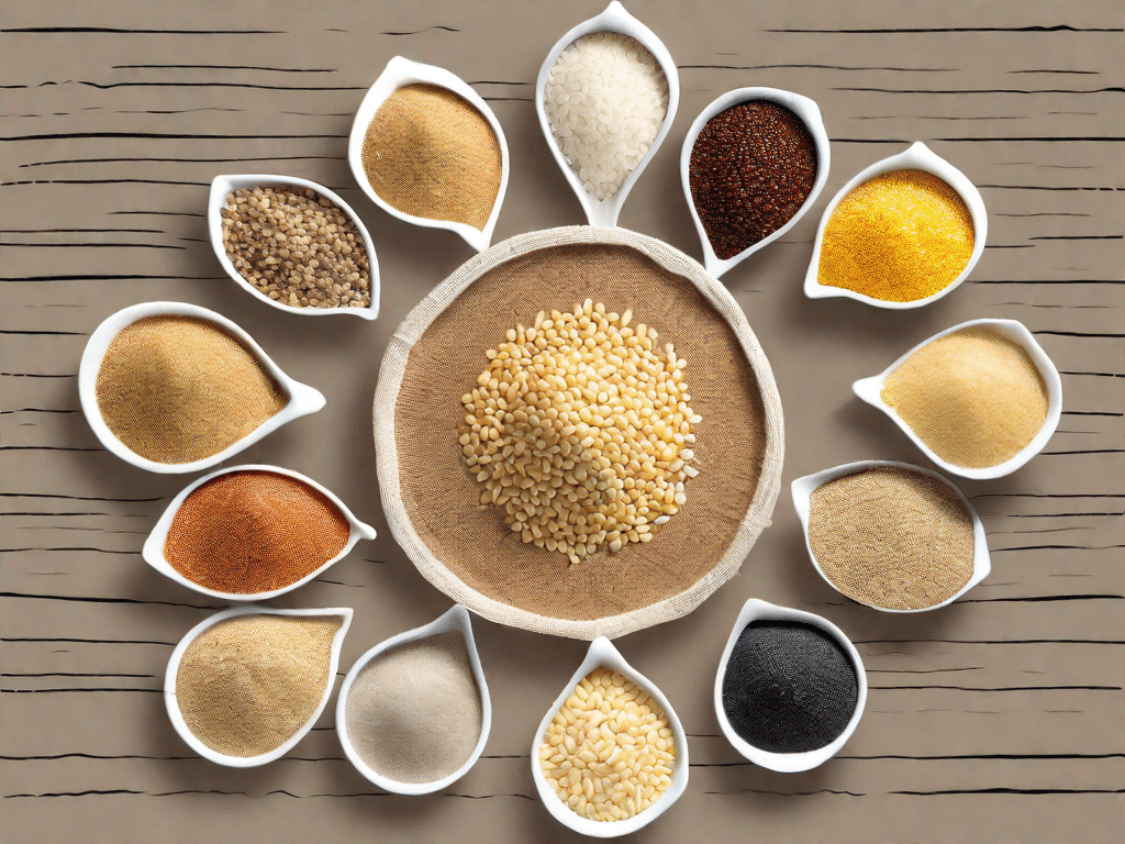 Various gluten-free whole grains like quinoa