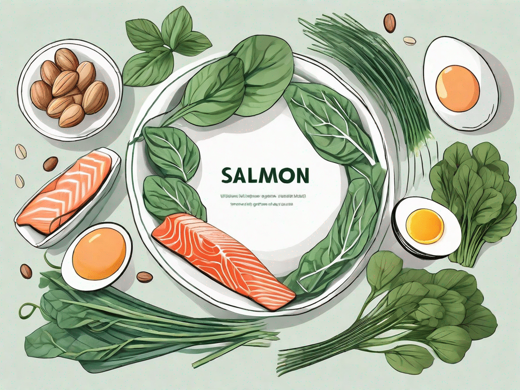Various foods such as salmon