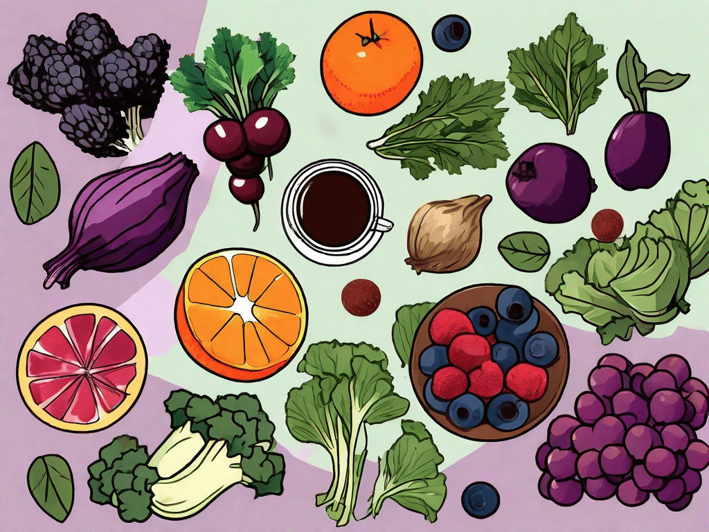 A colorful spread of 12 different antioxidant-rich foods
