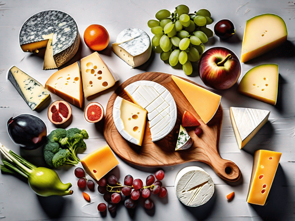 Nine different types of cheese