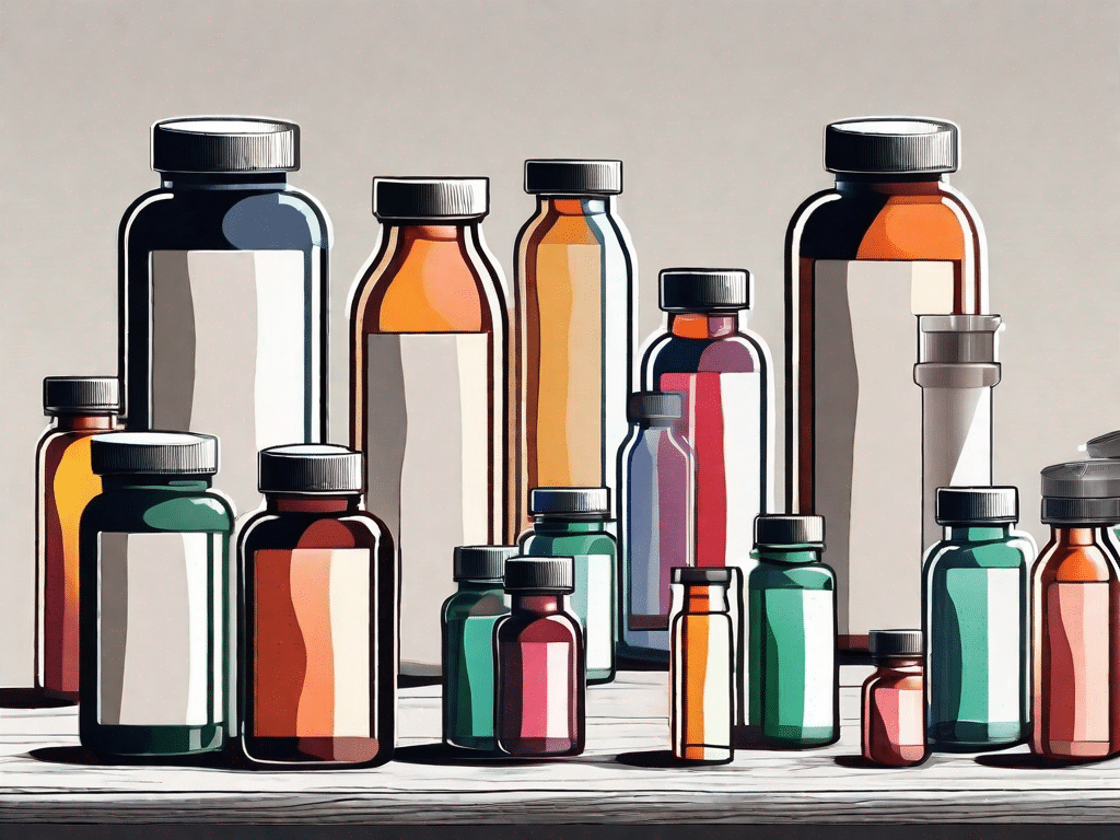 Various types of men's vitamin and multivitamin bottles