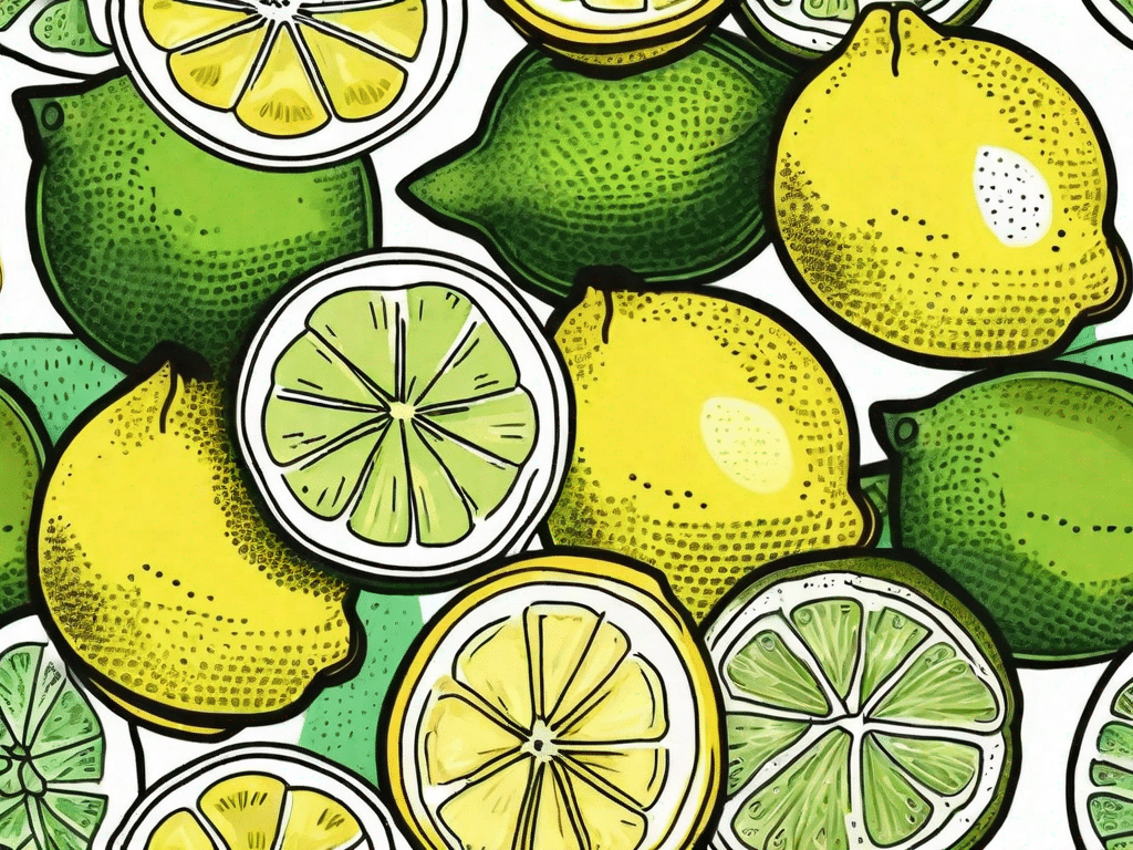 A lemon and a lime side by side