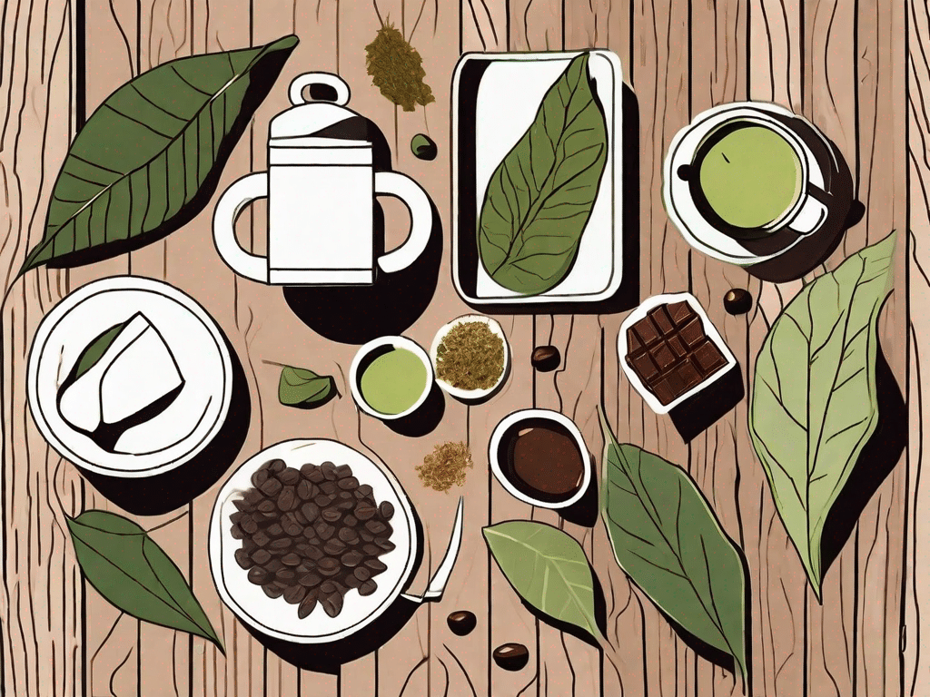 Several different natural energy-boosting alternatives like a cup of green tea