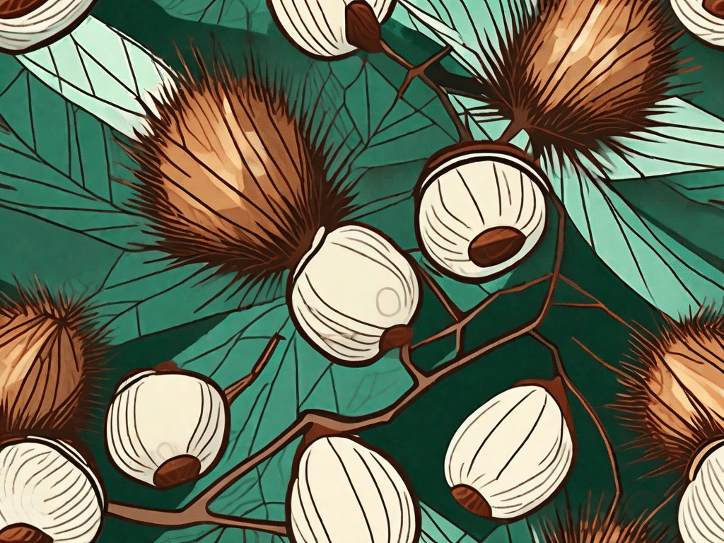A cluster of chestnuts