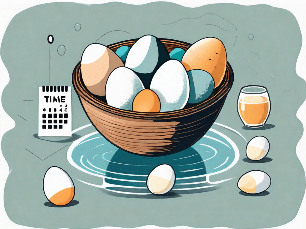 A variety of eggs stored in different conditions such as in a refrigerator