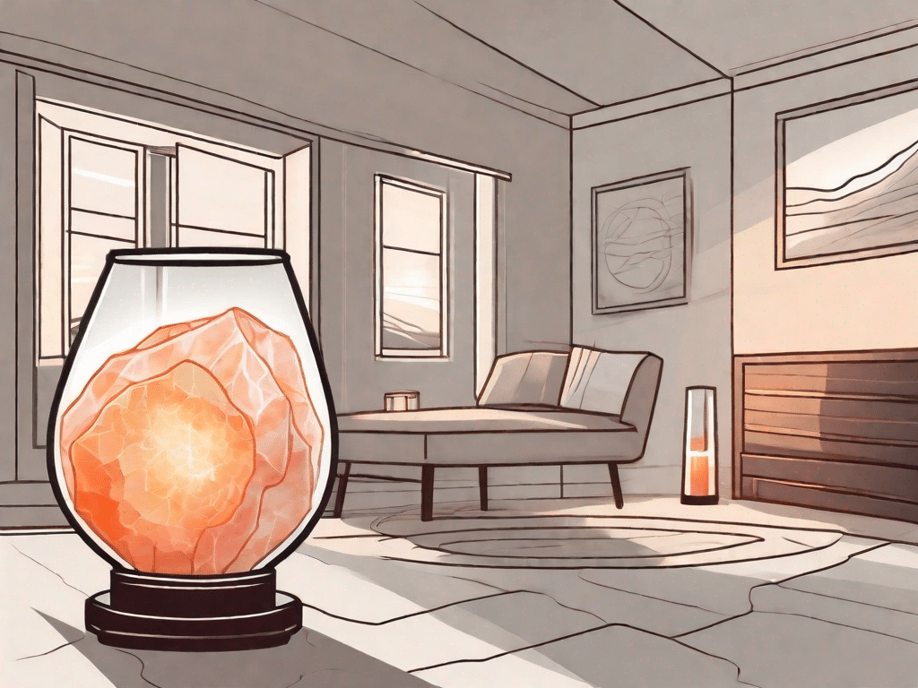 A himalayan salt lamp in a serene room setting