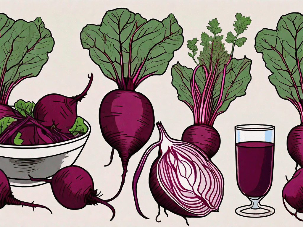 Various types of beets and beet-based dishes like beetroot salad