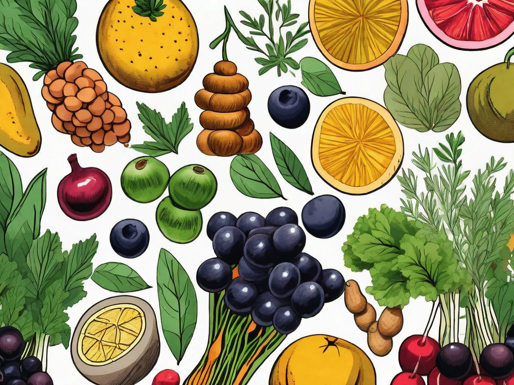 A variety of colorful fruits