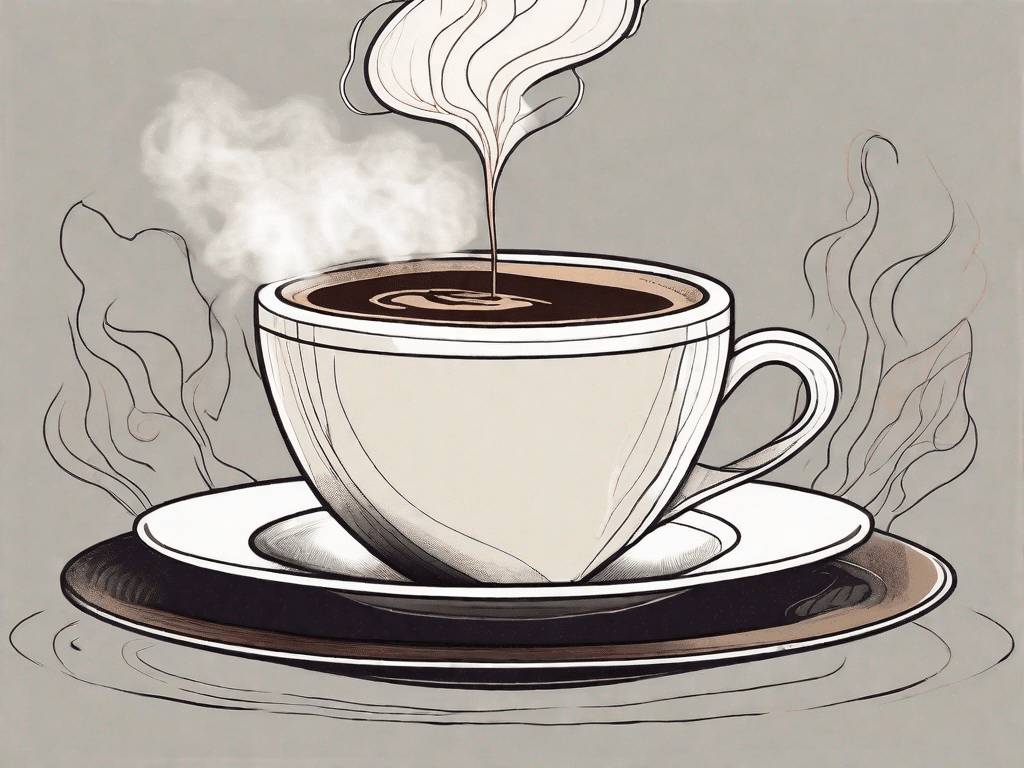 A coffee cup with steam rising from it