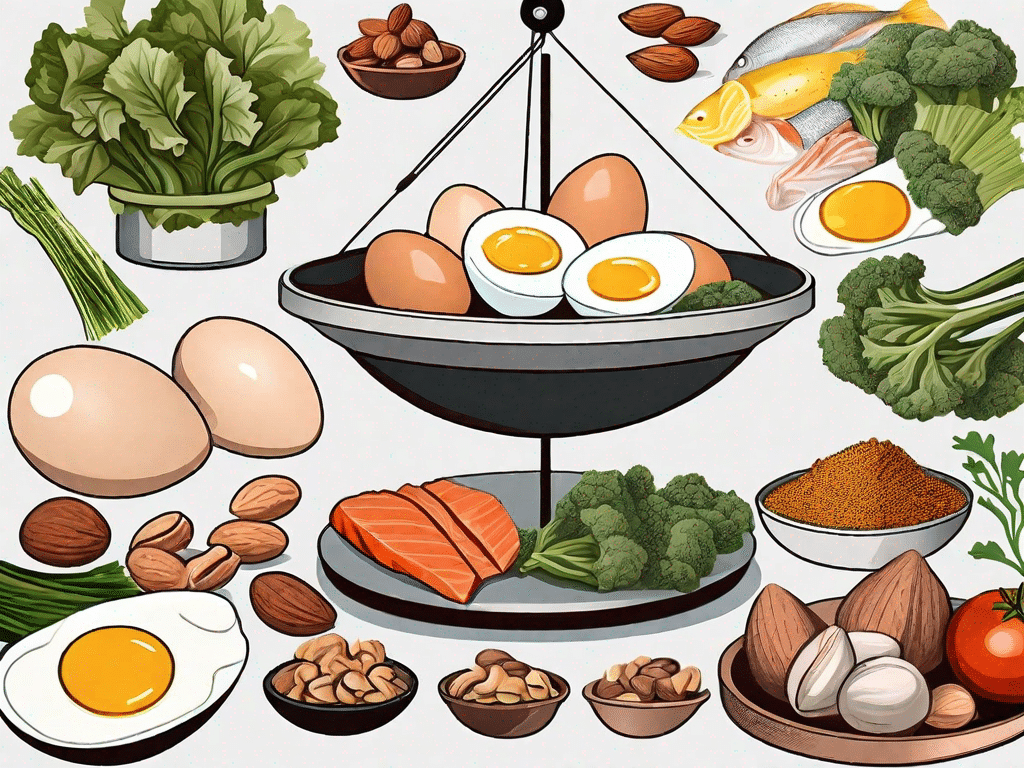 A variety of high protein foods like eggs