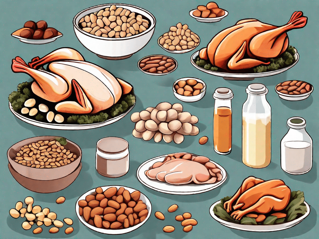 A variety of protein-rich foods such as chicken