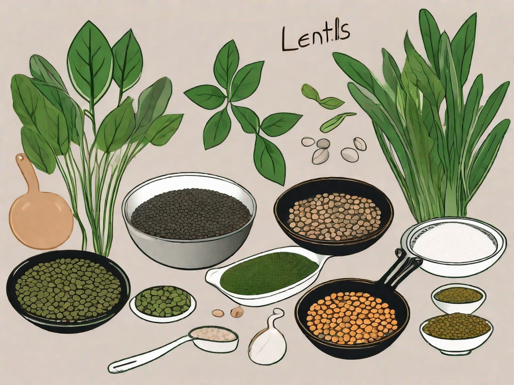 Various types of lentils in different stages of preparation - raw