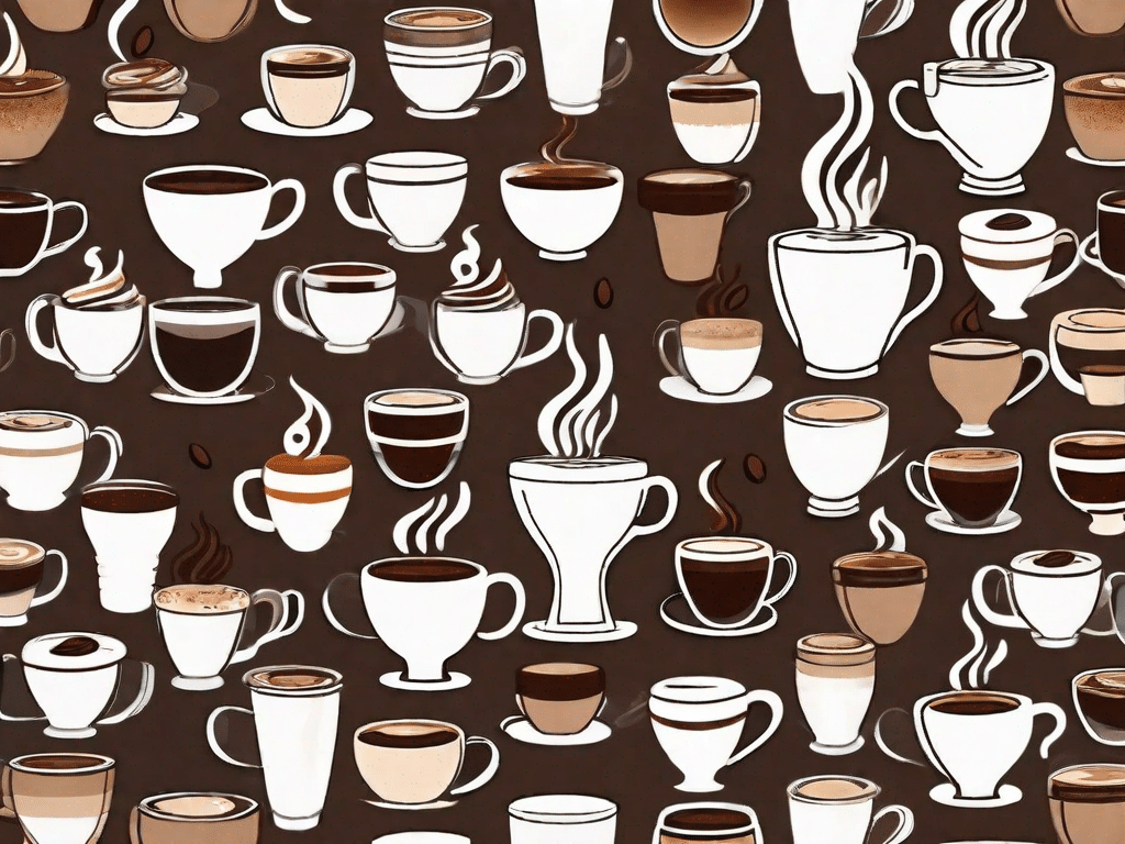 Various types of coffee cups
