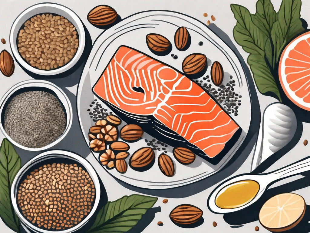 A variety of omega-3 rich foods such as salmon