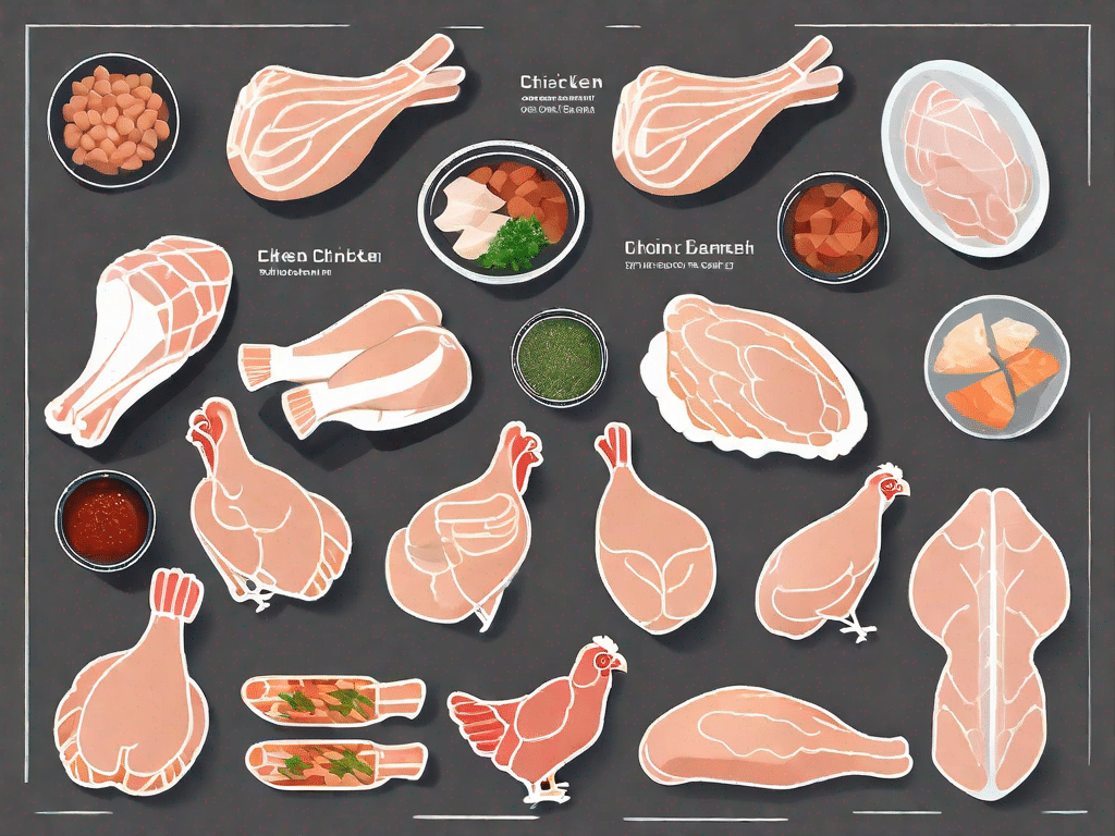 Various cuts of chicken such as breast